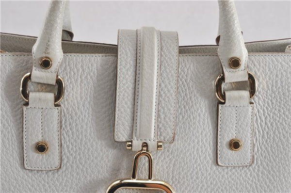 Authentic GUCCI Vintage Shoulder Hand Bag Purse Leather 131325 White 8591F