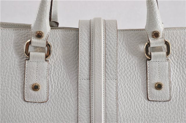 Authentic GUCCI Vintage Shoulder Hand Bag Purse Leather 131325 White 8591F