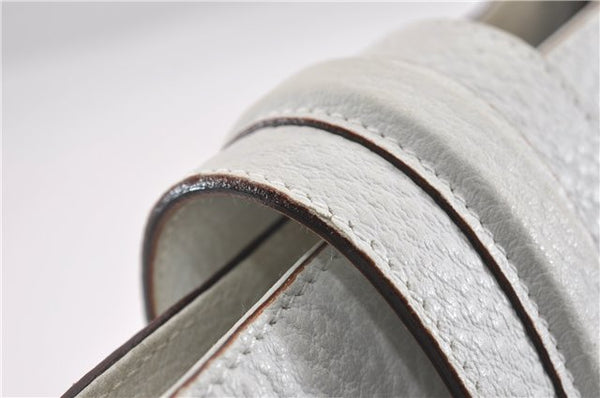 Authentic GUCCI Vintage Shoulder Hand Bag Purse Leather 131325 White 8591F