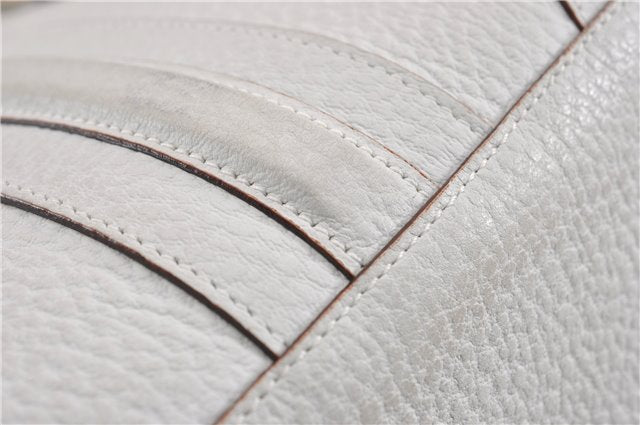 Authentic GUCCI Vintage Shoulder Hand Bag Purse Leather 131325 White 8591F