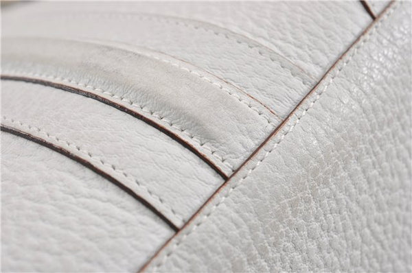 Authentic GUCCI Vintage Shoulder Hand Bag Purse Leather 131325 White 8591F