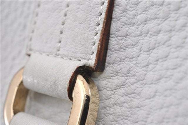 Authentic GUCCI Vintage Shoulder Hand Bag Purse Leather 131325 White 8591F