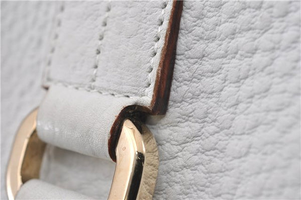 Authentic GUCCI Vintage Shoulder Hand Bag Purse Leather 131325 White 8591F