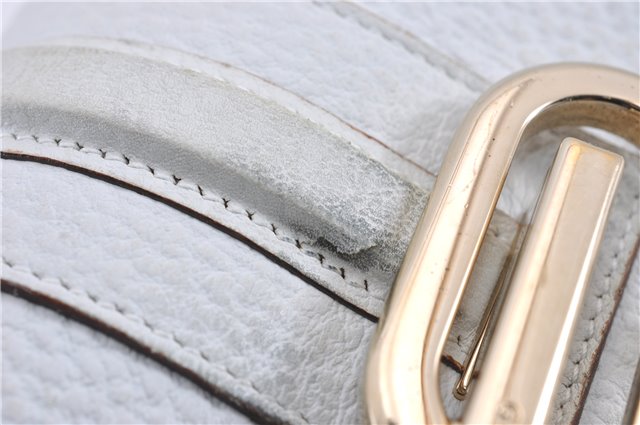 Authentic GUCCI Vintage Shoulder Hand Bag Purse Leather 131325 White 8591F