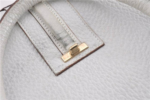 Authentic GUCCI Vintage Shoulder Hand Bag Purse Leather 131325 White 8591F