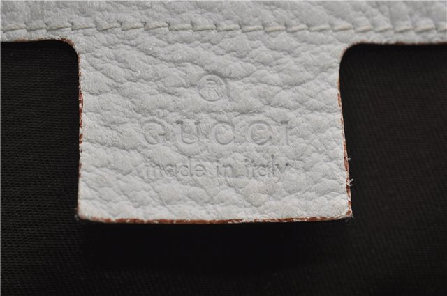 Authentic GUCCI Vintage Shoulder Hand Bag Purse Leather 131325 White 8591F