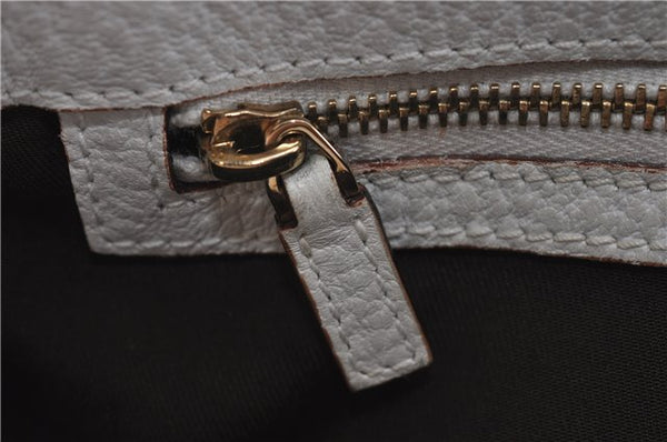 Authentic GUCCI Vintage Shoulder Hand Bag Purse Leather 131325 White 8591F