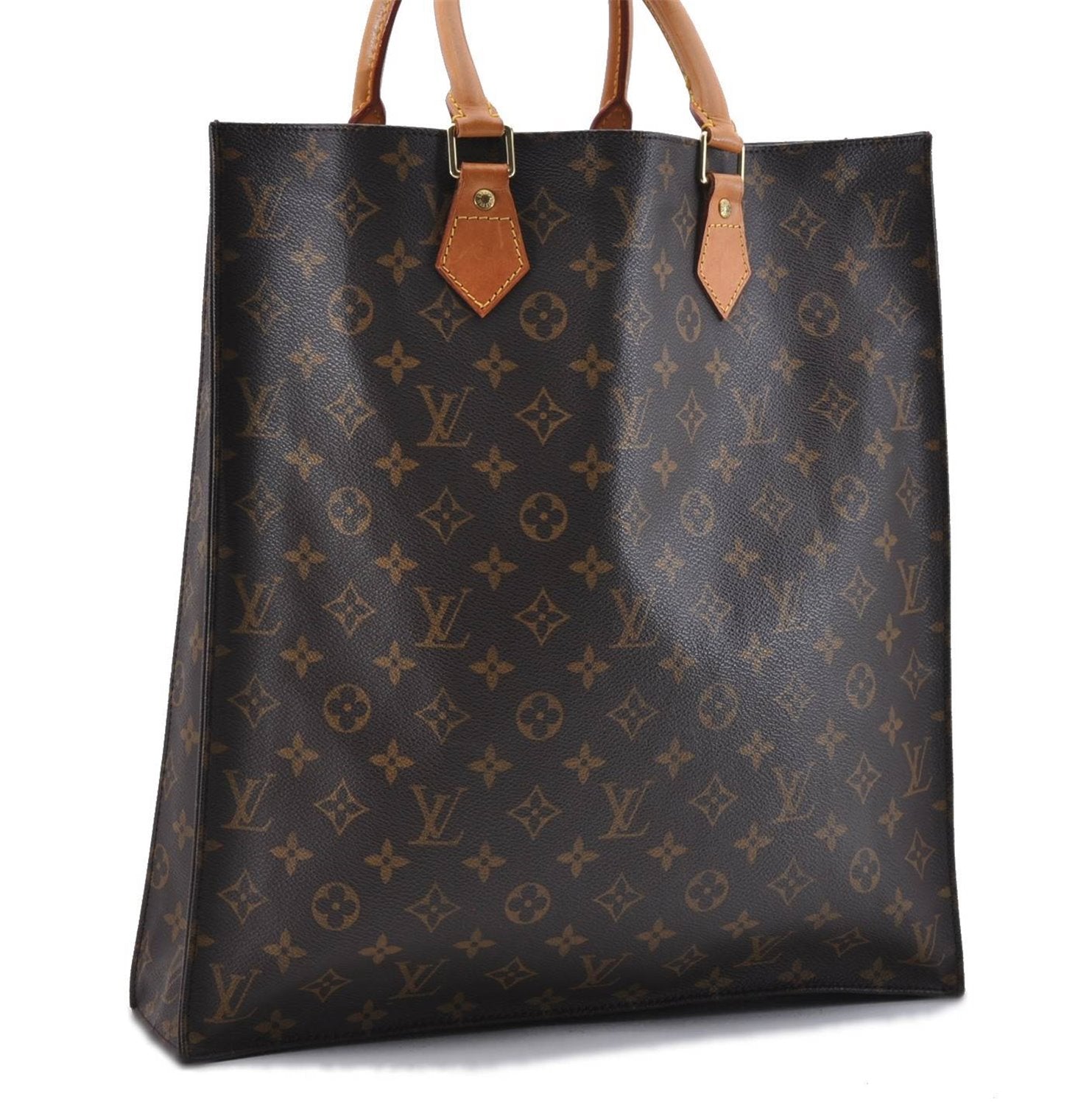 Authentic LOUIS VUITTON Monogram Sac Plat Hand Bag M51140 LV 8592C