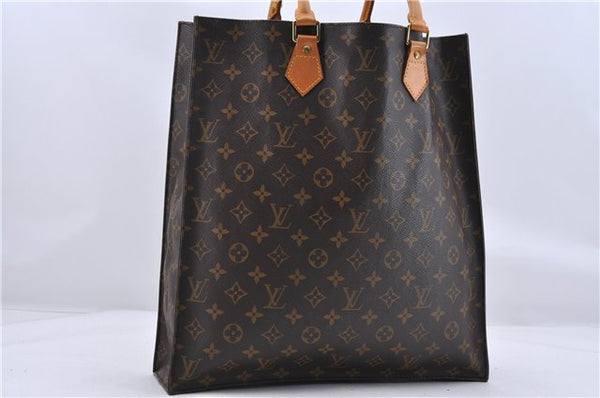 Authentic LOUIS VUITTON Monogram Sac Plat Hand Bag M51140 LV 8592C