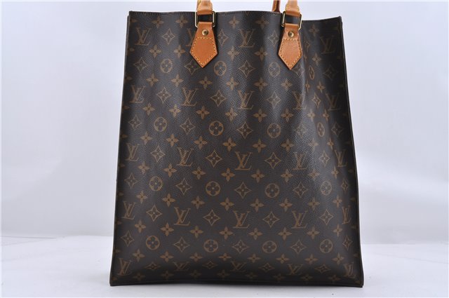 Authentic LOUIS VUITTON Monogram Sac Plat Hand Bag M51140 LV 8592C