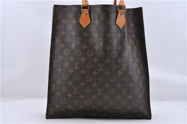 Authentic LOUIS VUITTON Monogram Sac Plat Hand Bag M51140 LV 8592C