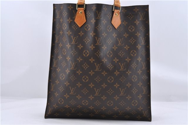 Authentic LOUIS VUITTON Monogram Sac Plat Hand Bag M51140 LV 8592C