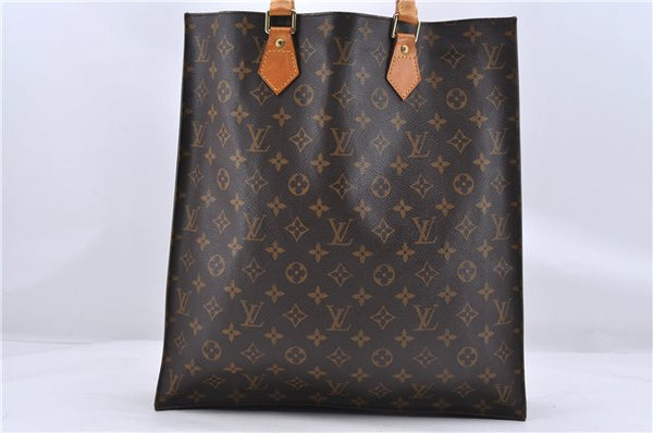 Authentic LOUIS VUITTON Monogram Sac Plat Hand Bag M51140 LV 8592C