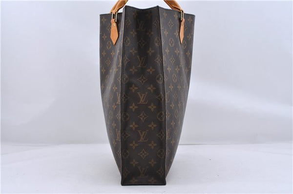 Authentic LOUIS VUITTON Monogram Sac Plat Hand Bag M51140 LV 8592C