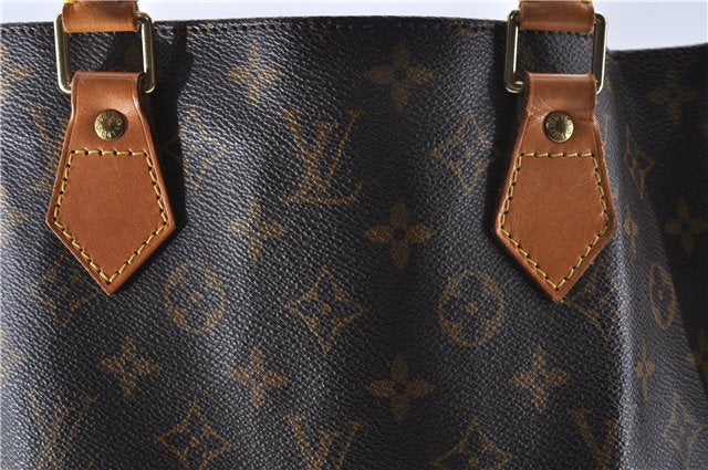 Authentic LOUIS VUITTON Monogram Sac Plat Hand Bag M51140 LV 8592C