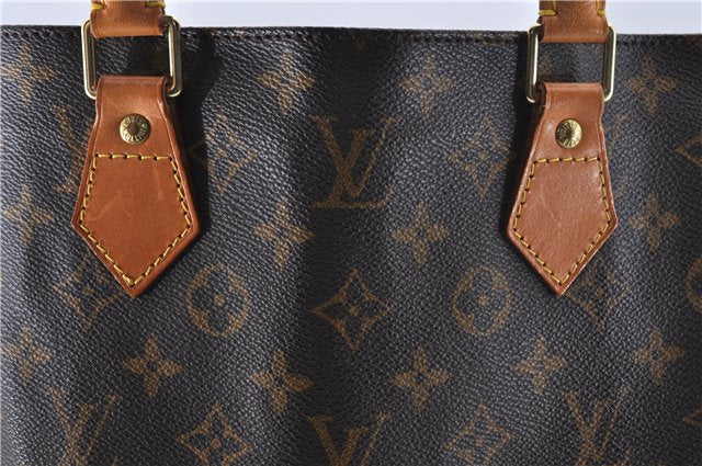 Authentic LOUIS VUITTON Monogram Sac Plat Hand Bag M51140 LV 8592C