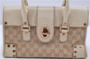 Authentic GUCCI Shoulder Hand Bag Purse GG Canvas Leather 124286 Beige 8592F