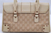 Authentic GUCCI Shoulder Hand Bag Purse GG Canvas Leather 124286 Beige 8592F