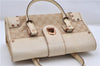 Authentic GUCCI Shoulder Hand Bag Purse GG Canvas Leather 124286 Beige 8592F