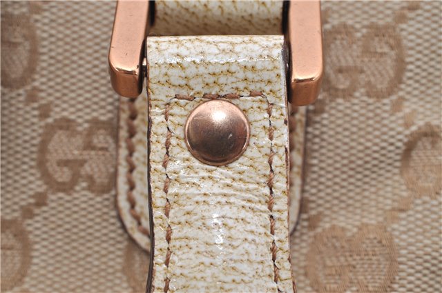 Authentic GUCCI Shoulder Hand Bag Purse GG Canvas Leather 124286 Beige 8592F