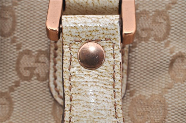 Authentic GUCCI Shoulder Hand Bag Purse GG Canvas Leather 124286 Beige 8592F