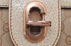 Authentic GUCCI Shoulder Hand Bag Purse GG Canvas Leather 124286 Beige 8592F