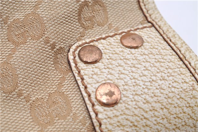 Authentic GUCCI Shoulder Hand Bag Purse GG Canvas Leather 124286 Beige 8592F