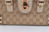 Authentic GUCCI Shoulder Hand Bag Purse GG Canvas Leather 124286 Beige 8592F