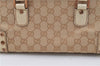 Authentic GUCCI Shoulder Hand Bag Purse GG Canvas Leather 124286 Beige 8592F
