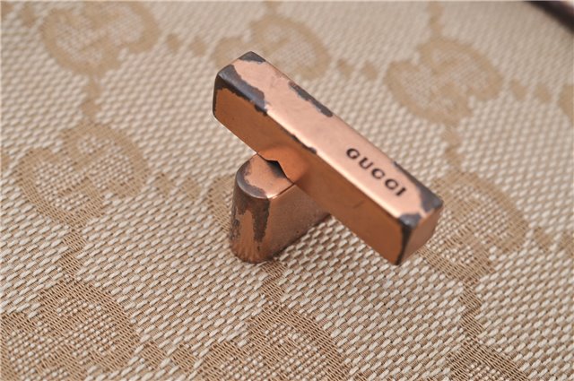 Authentic GUCCI Shoulder Hand Bag Purse GG Canvas Leather 124286 Beige 8592F