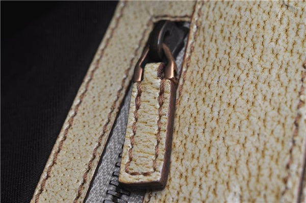 Authentic GUCCI Shoulder Hand Bag Purse GG Canvas Leather 124286 Beige 8592F