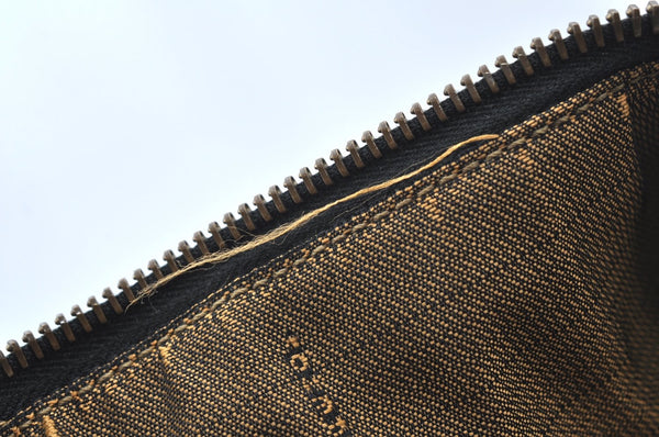 Authentic FENDI Vintage Zucca Hand Bag Purse Canvas Leather Brown 8593F