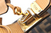 Authentic FENDI Vintage Zucca Hand Bag Purse Canvas Leather Brown 8593F
