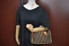Authentic FENDI Vintage Zucca Hand Bag Purse Canvas Leather Brown 8593F