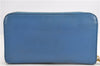 Authentic PRADA Saffiano Leather Long Wallet Purse Blue Box 8600F