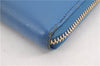 Authentic PRADA Saffiano Leather Long Wallet Purse Blue Box 8600F