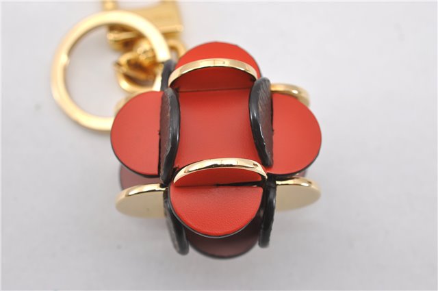 Auth Louis Vuitton Monogram Porte Cles Flowering Key Ring Brown M67289 Box 8601F