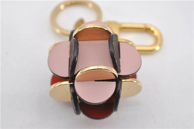 Auth Louis Vuitton Monogram Porte Cles Flowering Key Ring Brown M67289 Box 8601F