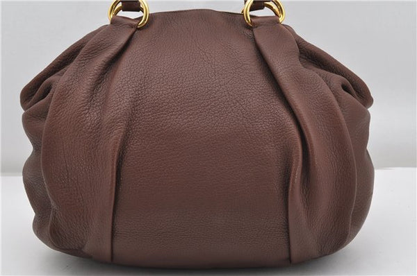 Authentic PRADA Vintage Leather Nappa 2Way Shoulder Tote Bag Brown 8603F