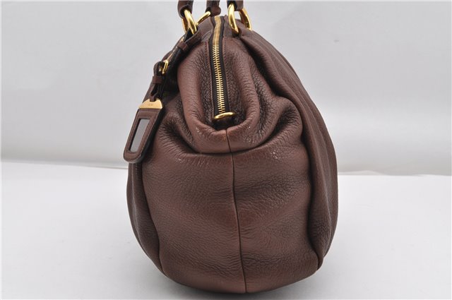 Authentic PRADA Vintage Leather Nappa 2Way Shoulder Tote Bag Brown 8603F