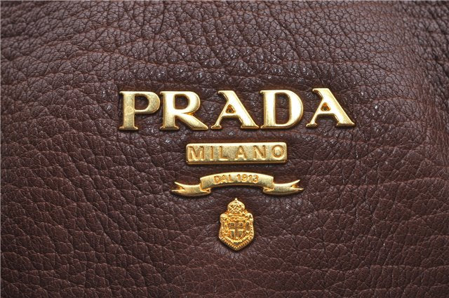 Authentic PRADA Vintage Leather Nappa 2Way Shoulder Tote Bag Brown 8603F