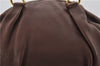 Authentic PRADA Vintage Leather Nappa 2Way Shoulder Tote Bag Brown 8603F