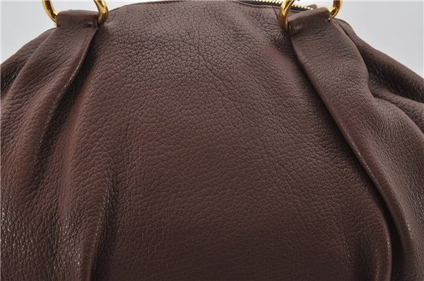 Authentic PRADA Vintage Leather Nappa 2Way Shoulder Tote Bag Brown 8603F
