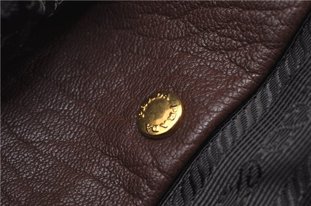 Authentic PRADA Vintage Leather Nappa 2Way Shoulder Tote Bag Brown 8603F