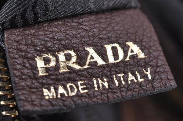 Authentic PRADA Vintage Leather Nappa 2Way Shoulder Tote Bag Brown 8603F