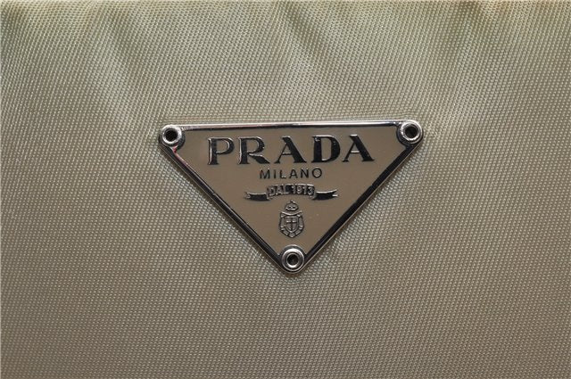 Authentic PRADA Nylon Leather Shoulder Hand Bag Purse Ivory 8605C