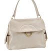 Authentic Salvatore Ferragamo Gancini Leather Shoulder Bag Purse Ivory 8607F