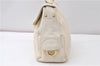 Authentic Salvatore Ferragamo Gancini Leather Shoulder Bag Purse Ivory 8607F