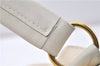 Authentic Salvatore Ferragamo Gancini Leather Shoulder Bag Purse Ivory 8607F