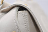 Authentic Salvatore Ferragamo Gancini Leather Shoulder Bag Purse Ivory 8607F